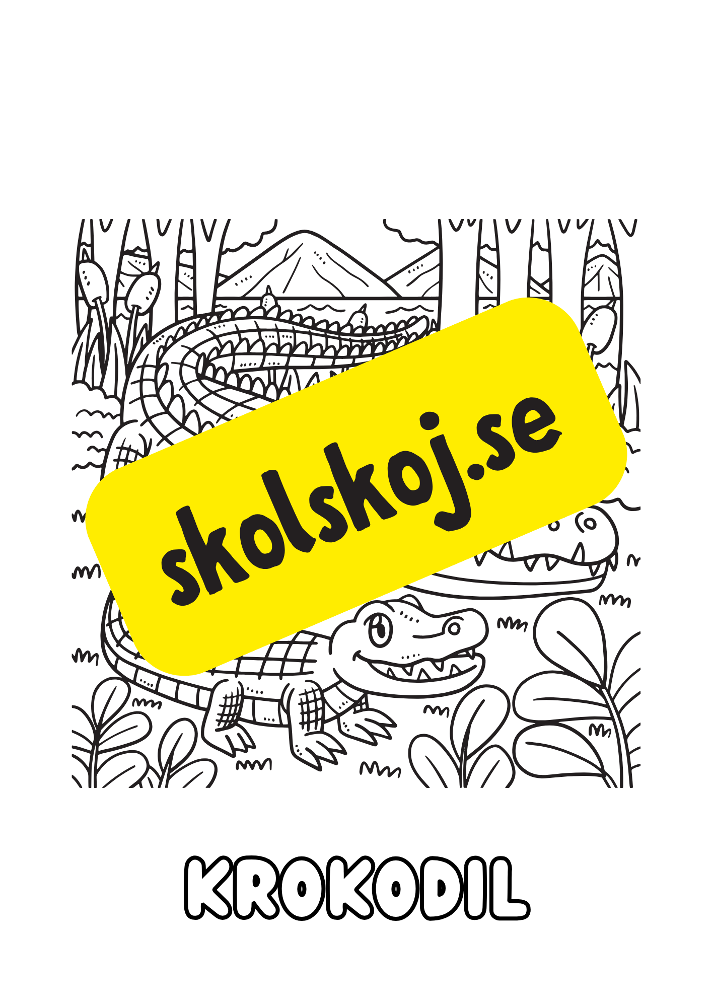 Färgläggningsbok - Djur (25 sidor)