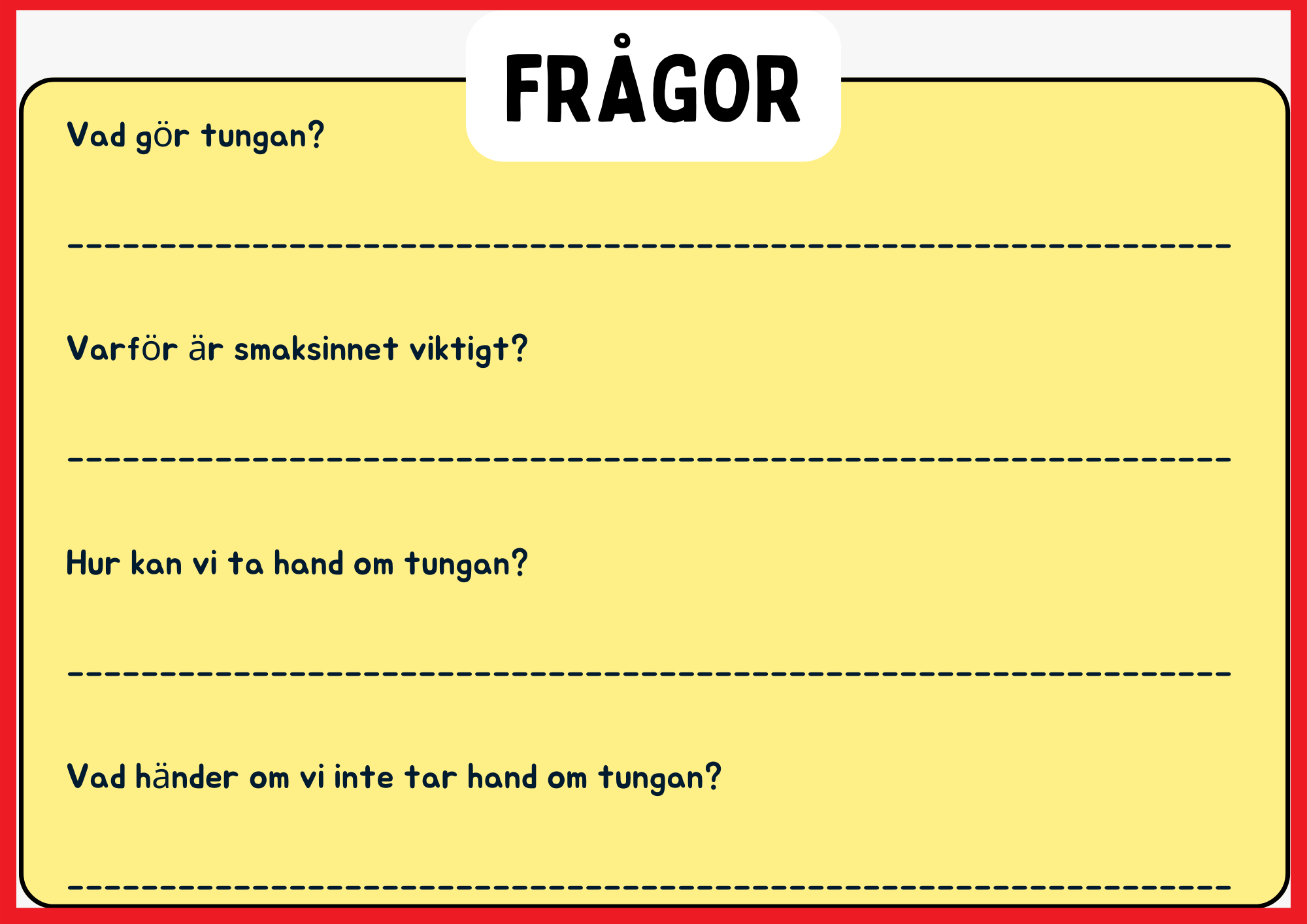 Smaksinnet - Presentation + Frågor (19 sidor)