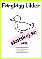 Färglägg bilderna - Skriv ordet