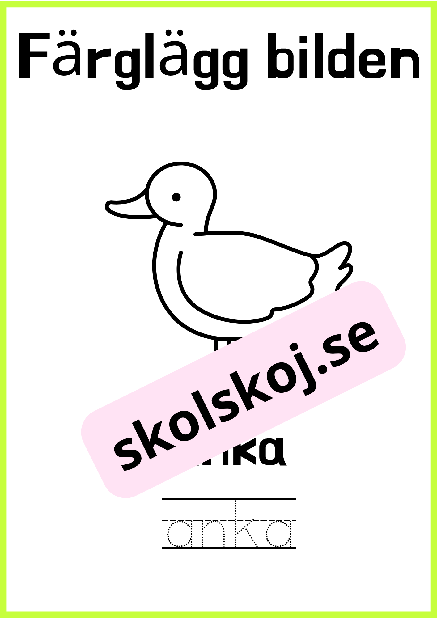 Färglägg bilderna - Skriv ordet