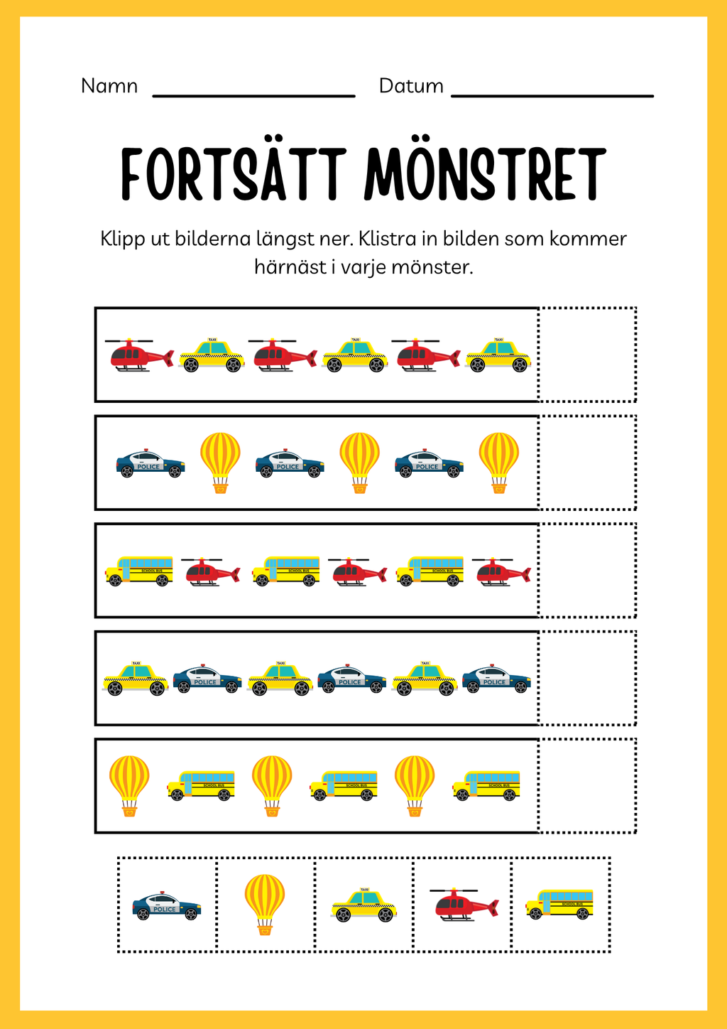 Fordon och färdmedel - Arbetsbok - Blandade uppgifter (24 sidor)