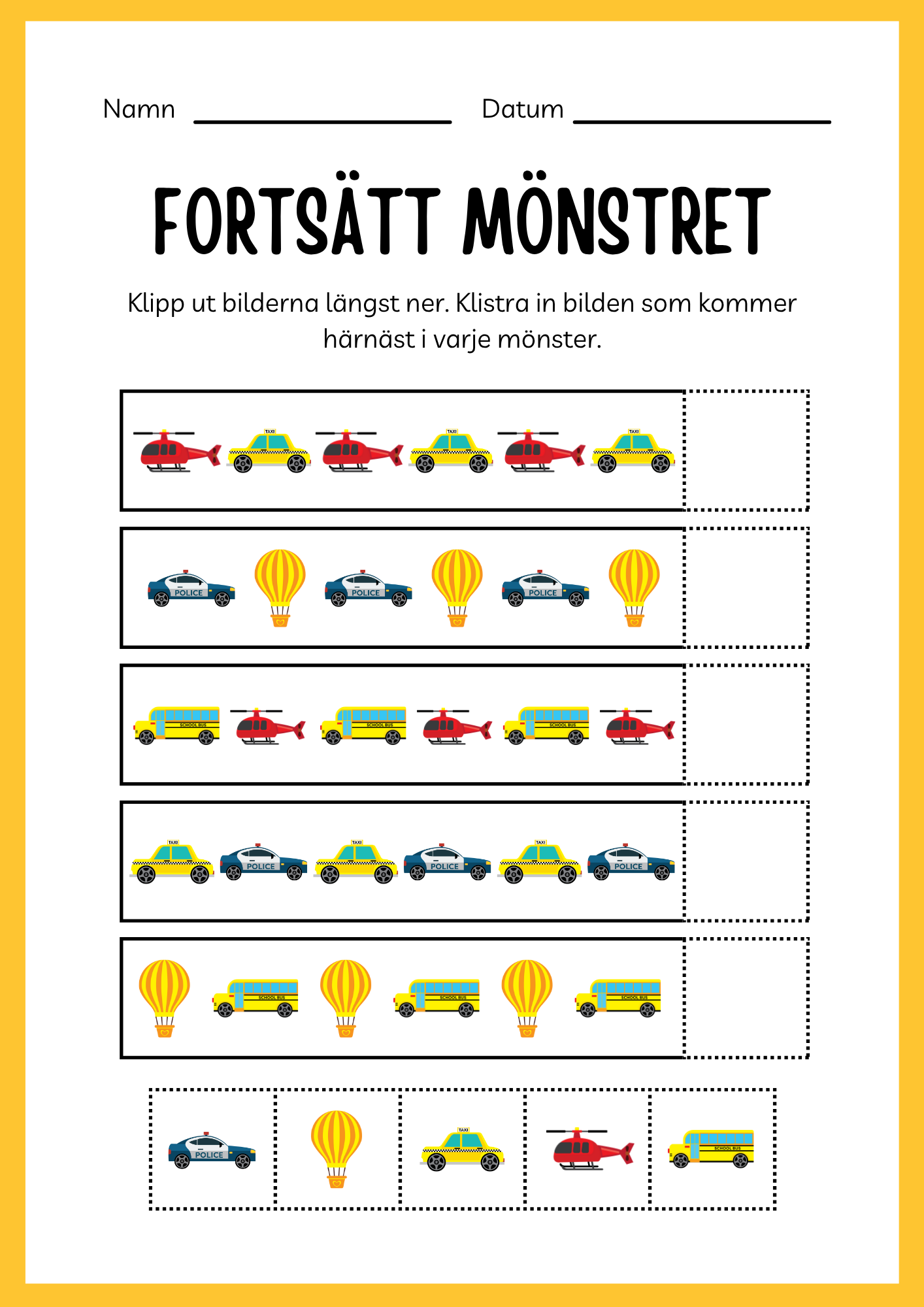 Fordon och färdmedel - Arbetsbok - Blandade uppgifter (24 sidor)
