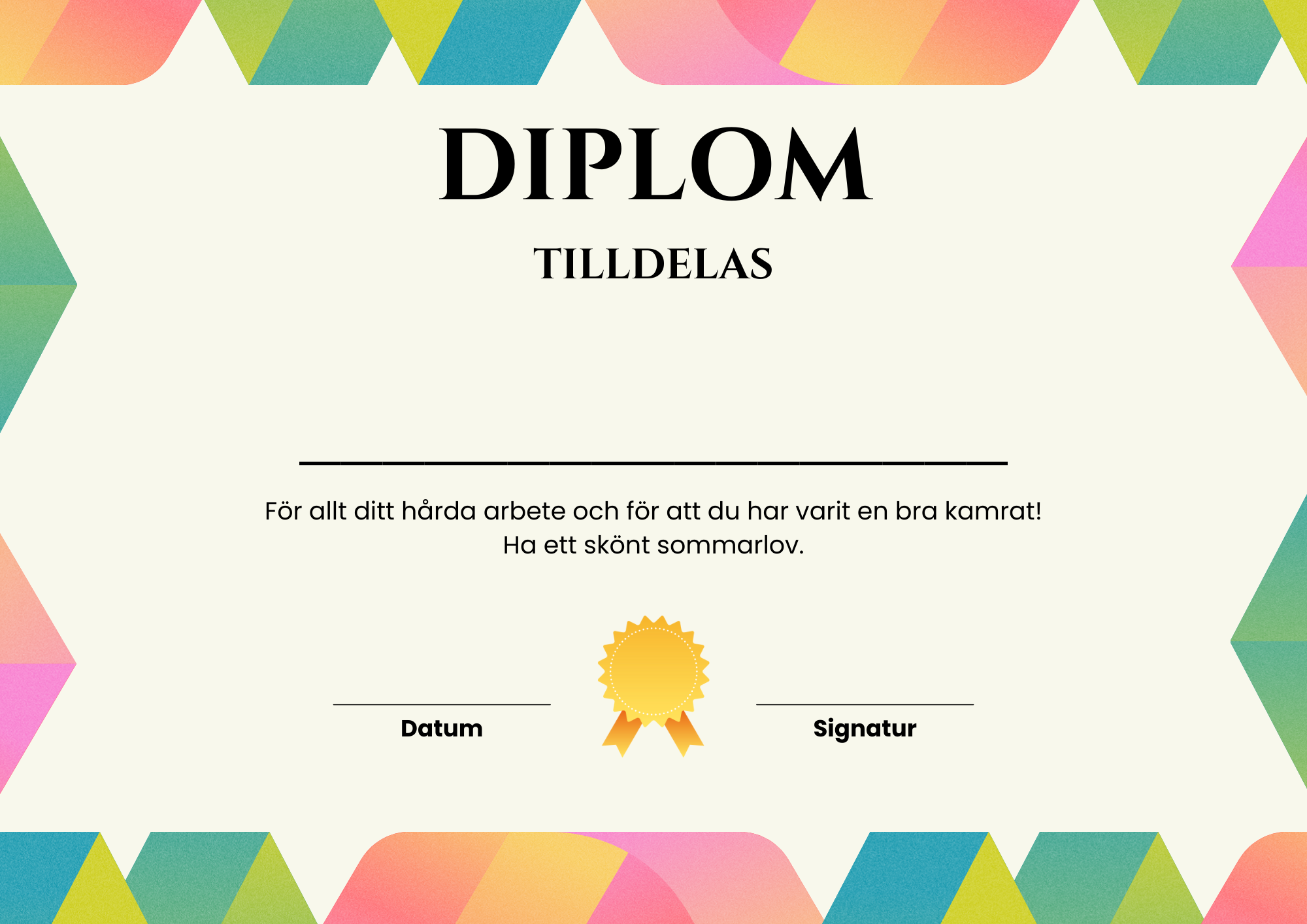 Diplom - Skolavslutning (5 st)