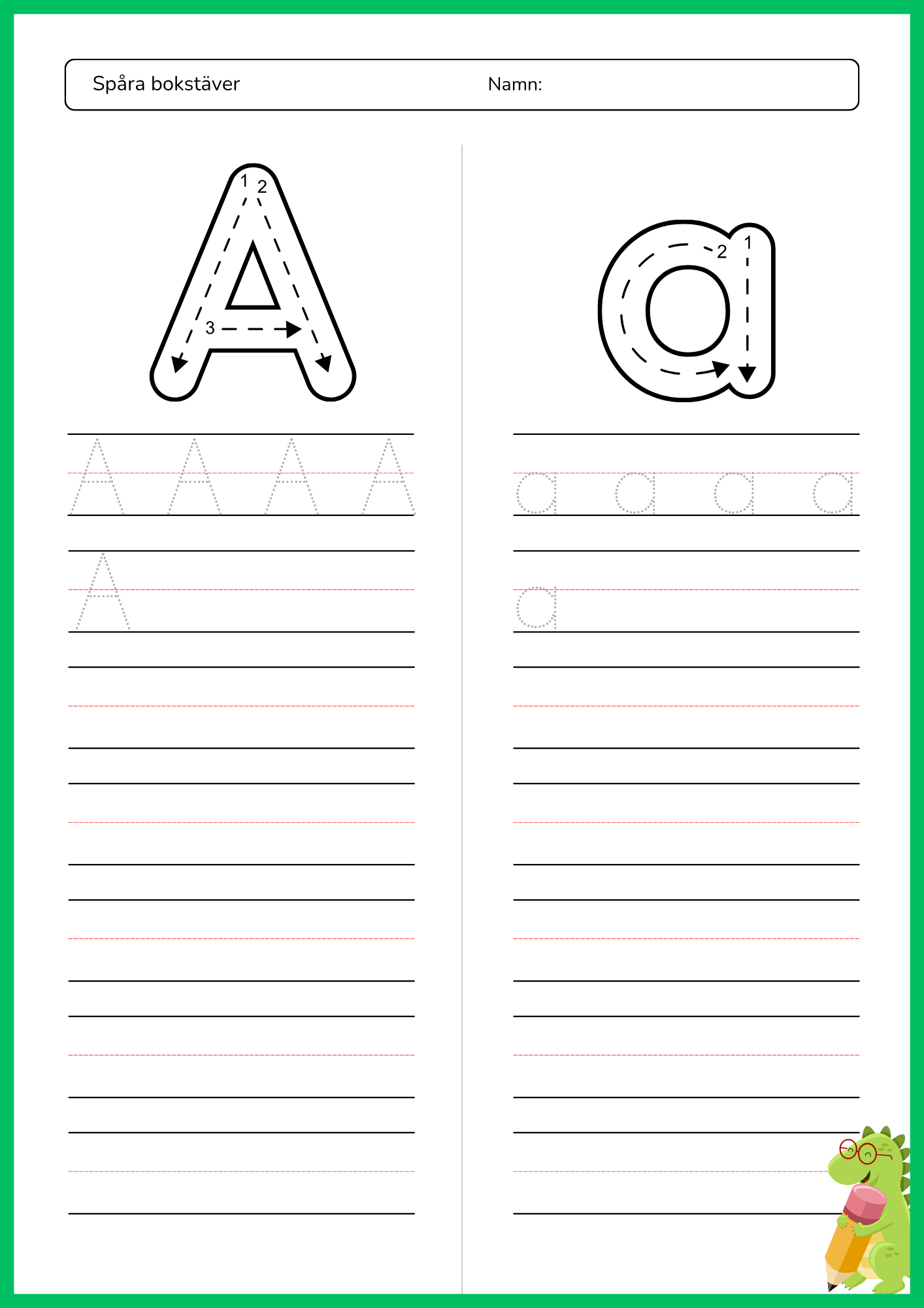 Spåra bokstäver - Hela alfabetet - Häfte