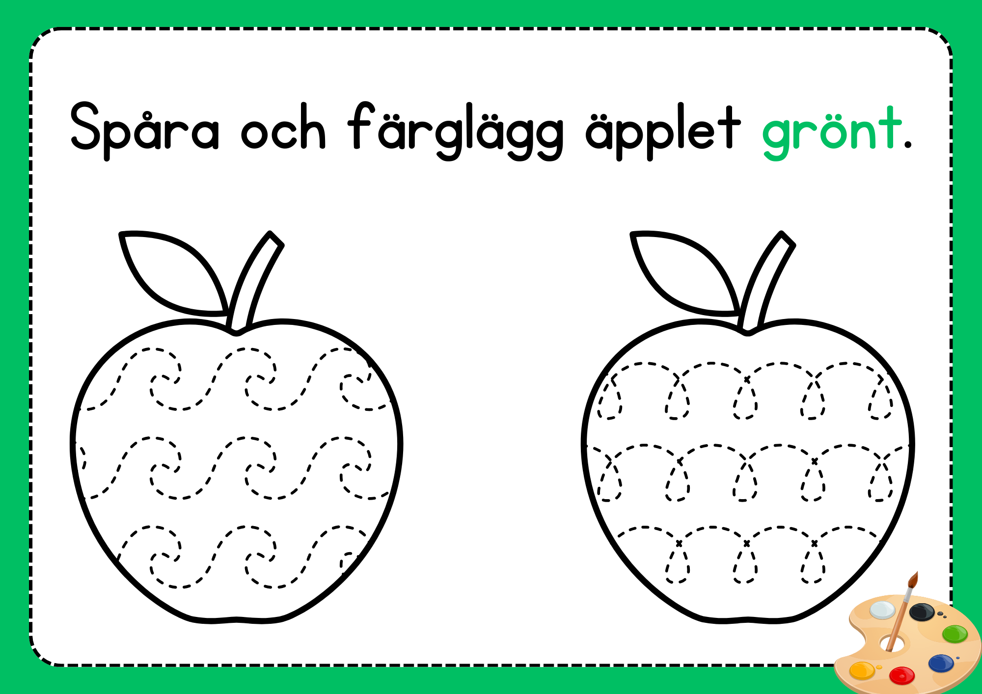 Spåra och färglägg frukter