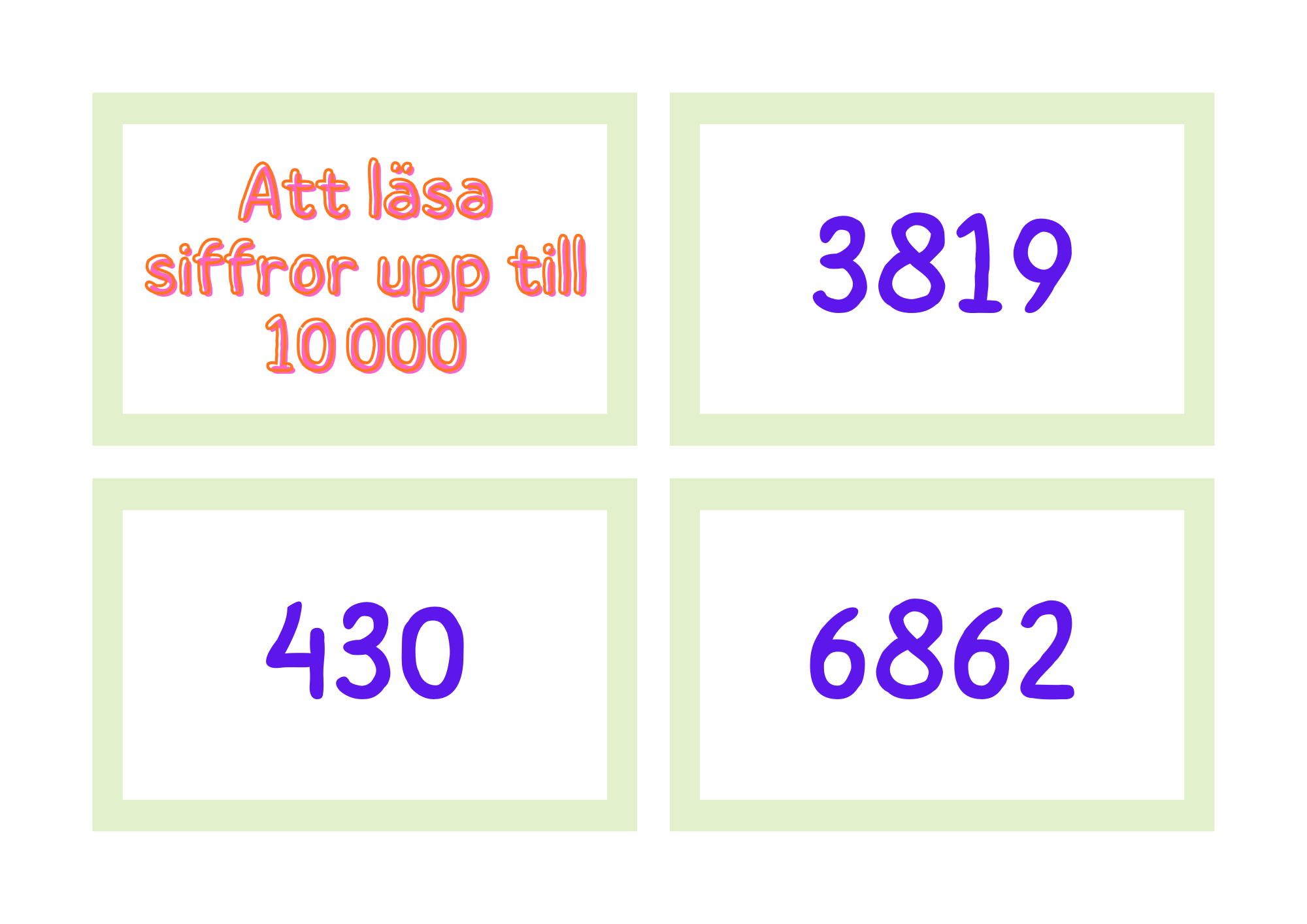 Att läsa siffror upp till 10 000