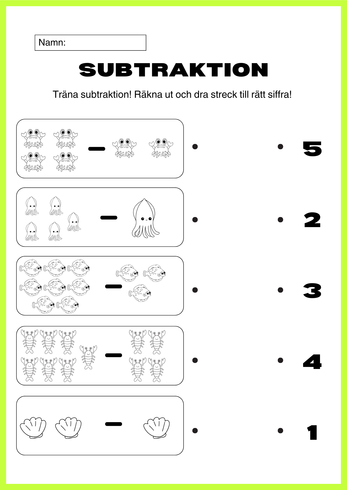 Träna subtraktion - Träna minus