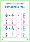 Rationella tal - Addition och subtraktion