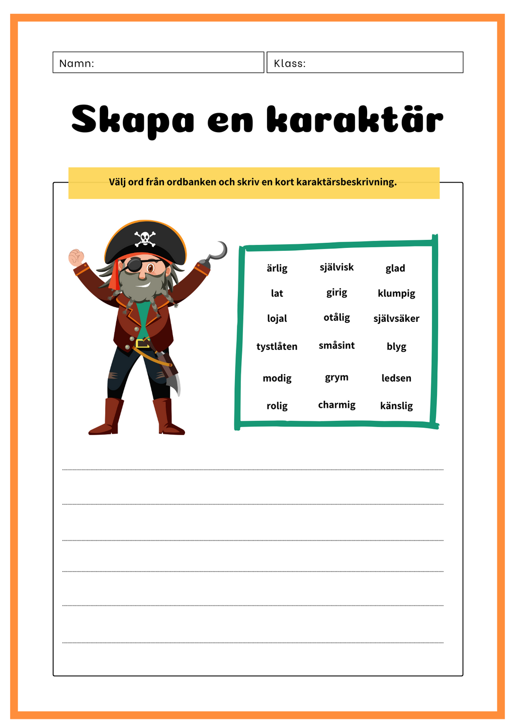 Skapa en karaktär
