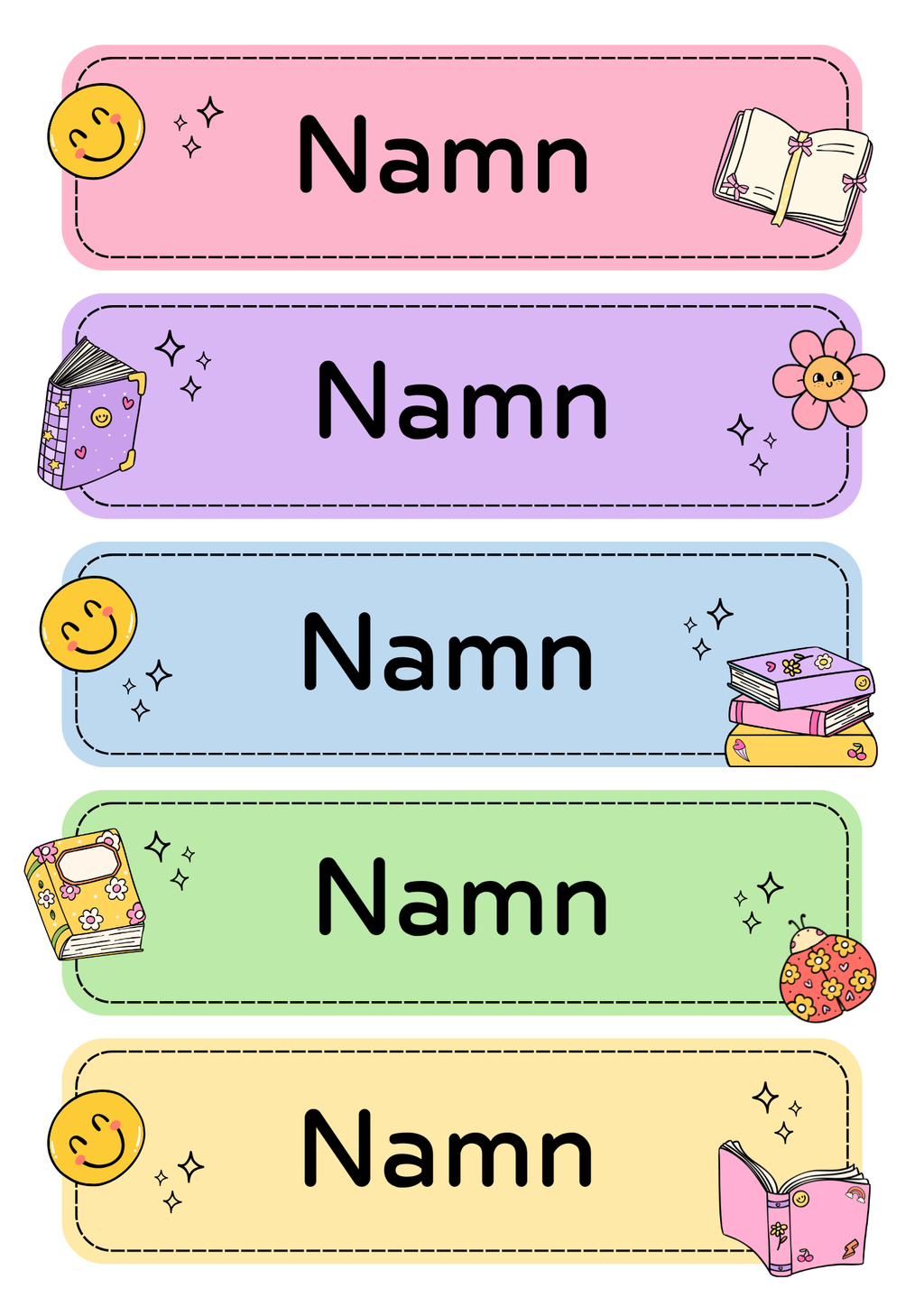 Redigerbara namnskyltar - Powerpoint format