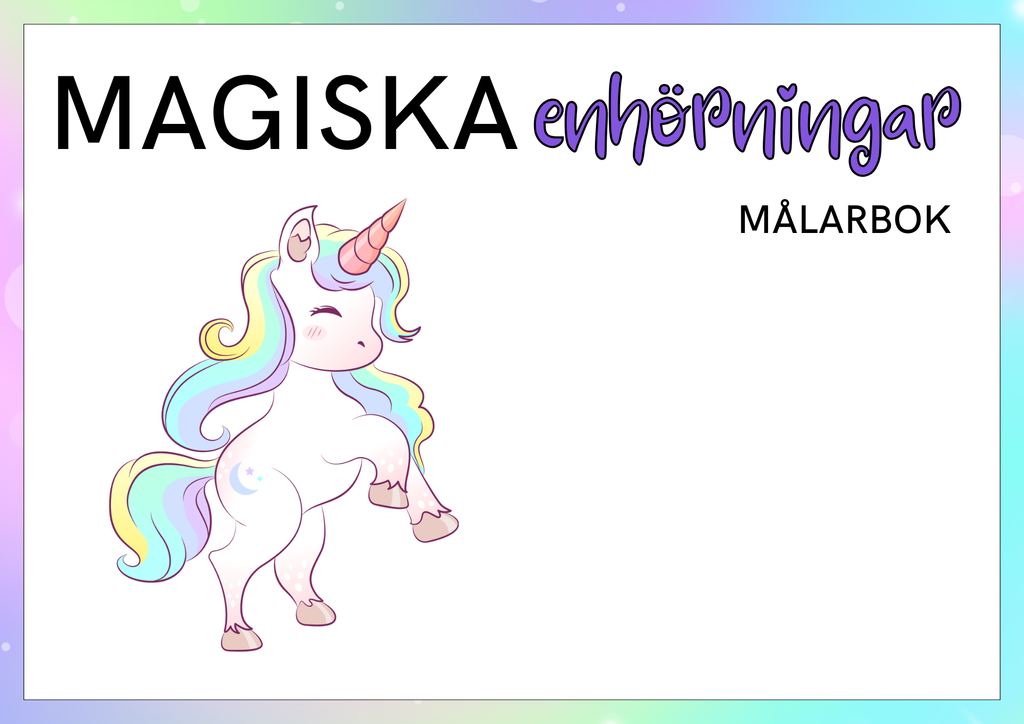 Magiska enhörningar - Målarbok