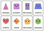 Finns i sjön – Geometriska former (32 kort)