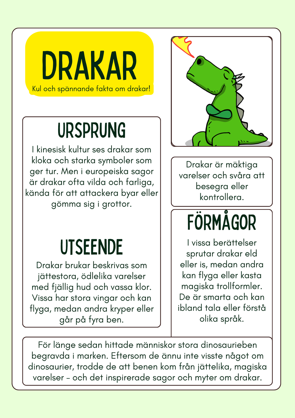 Drakar - Kul och spännande fakta om drakar och lite till