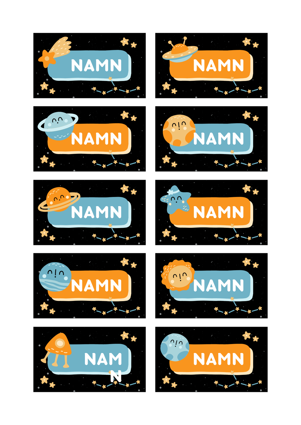 Powerpoint format - Redigerbara namnskyltar