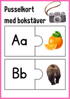 Pusselkort med bokstäver