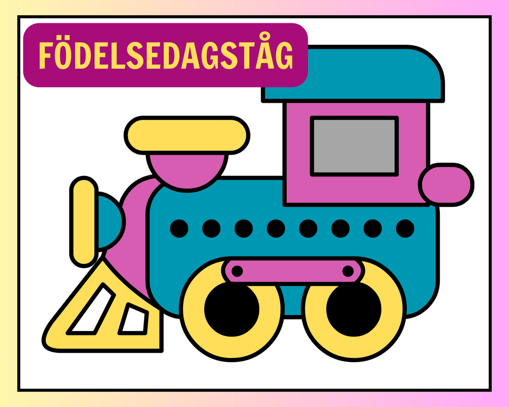 Födelsedagståg - Powerpoint (redigerbar)