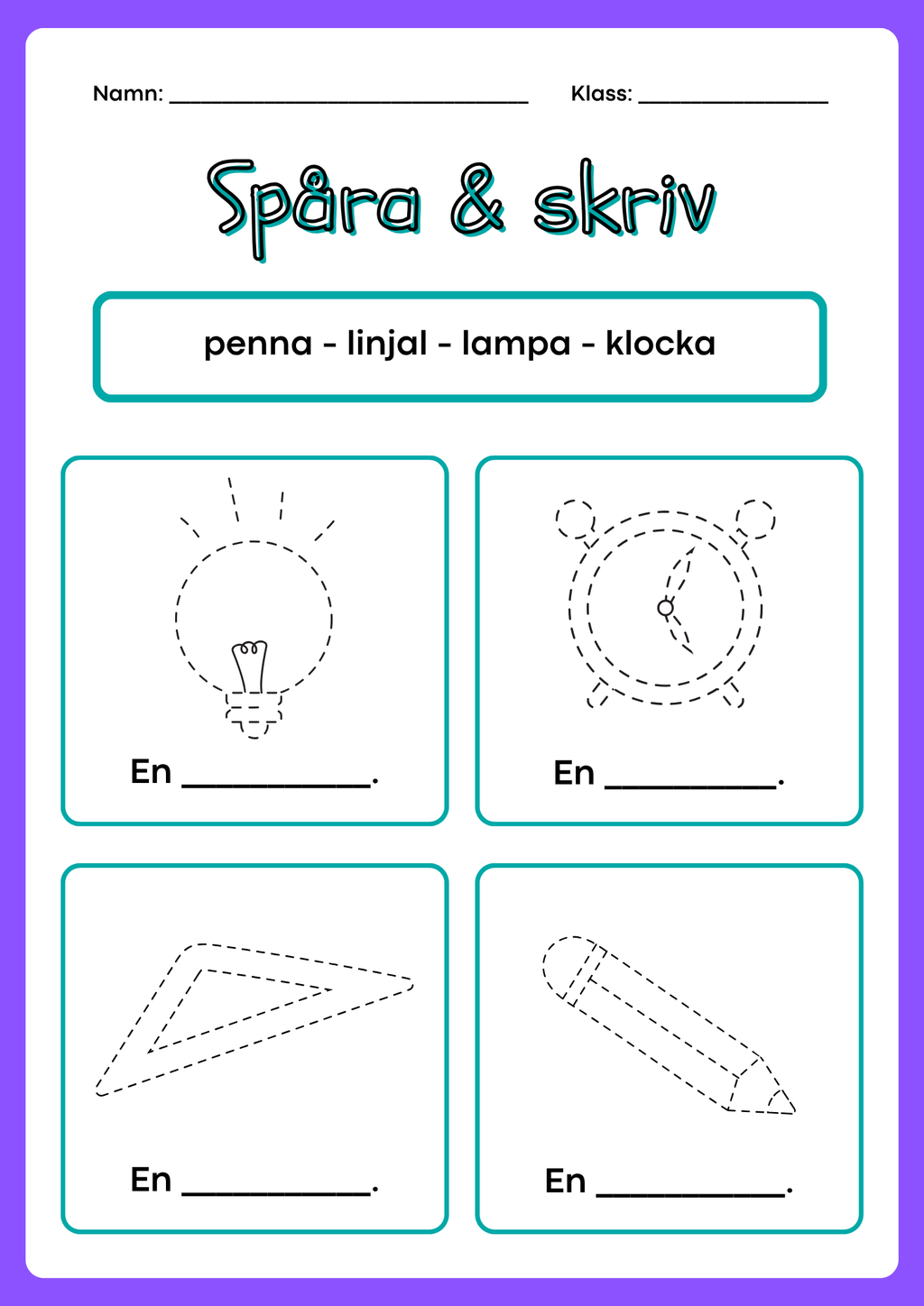 Spåra och skriv - Häfte