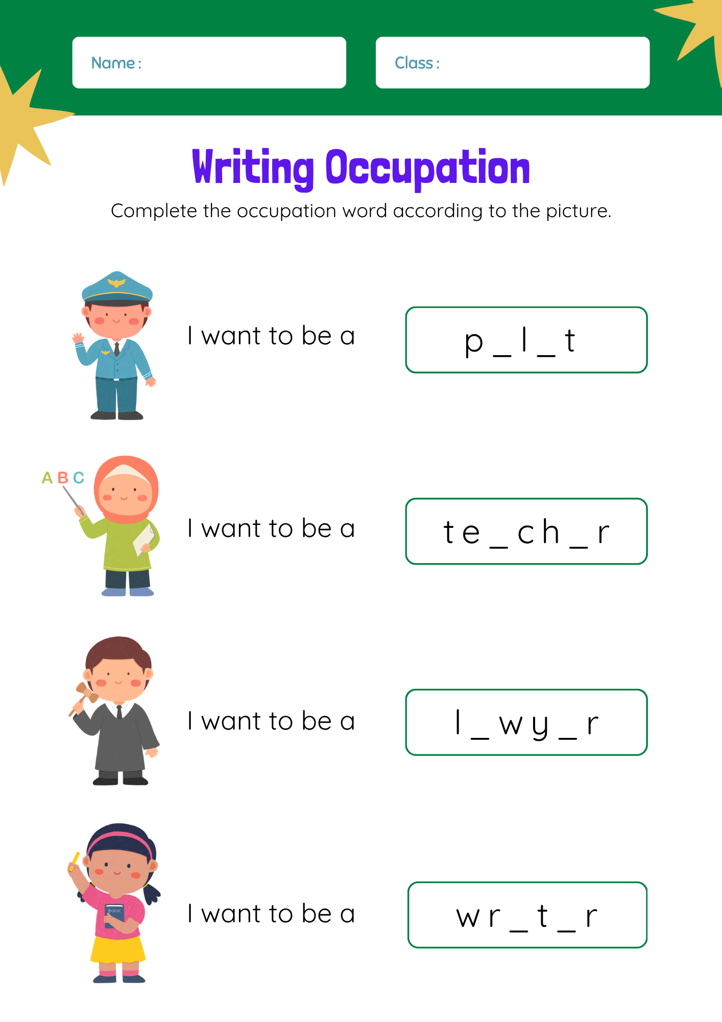 Engelska - Writing Occupation