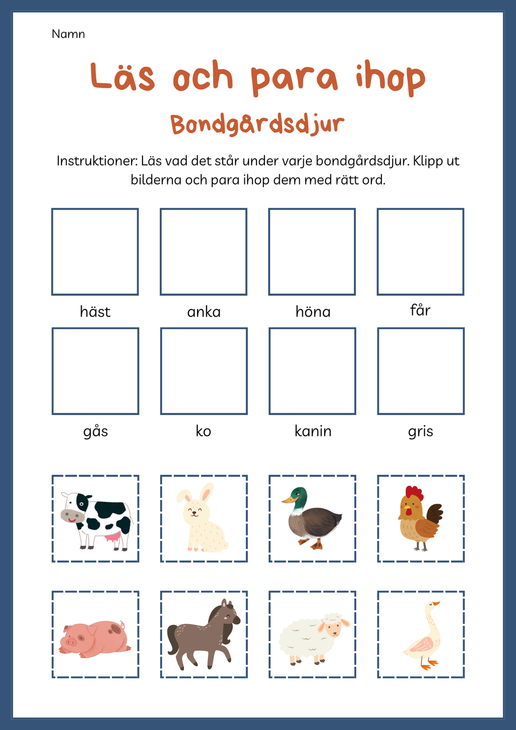 Bondgårdsdjur - Blandade uppgifter