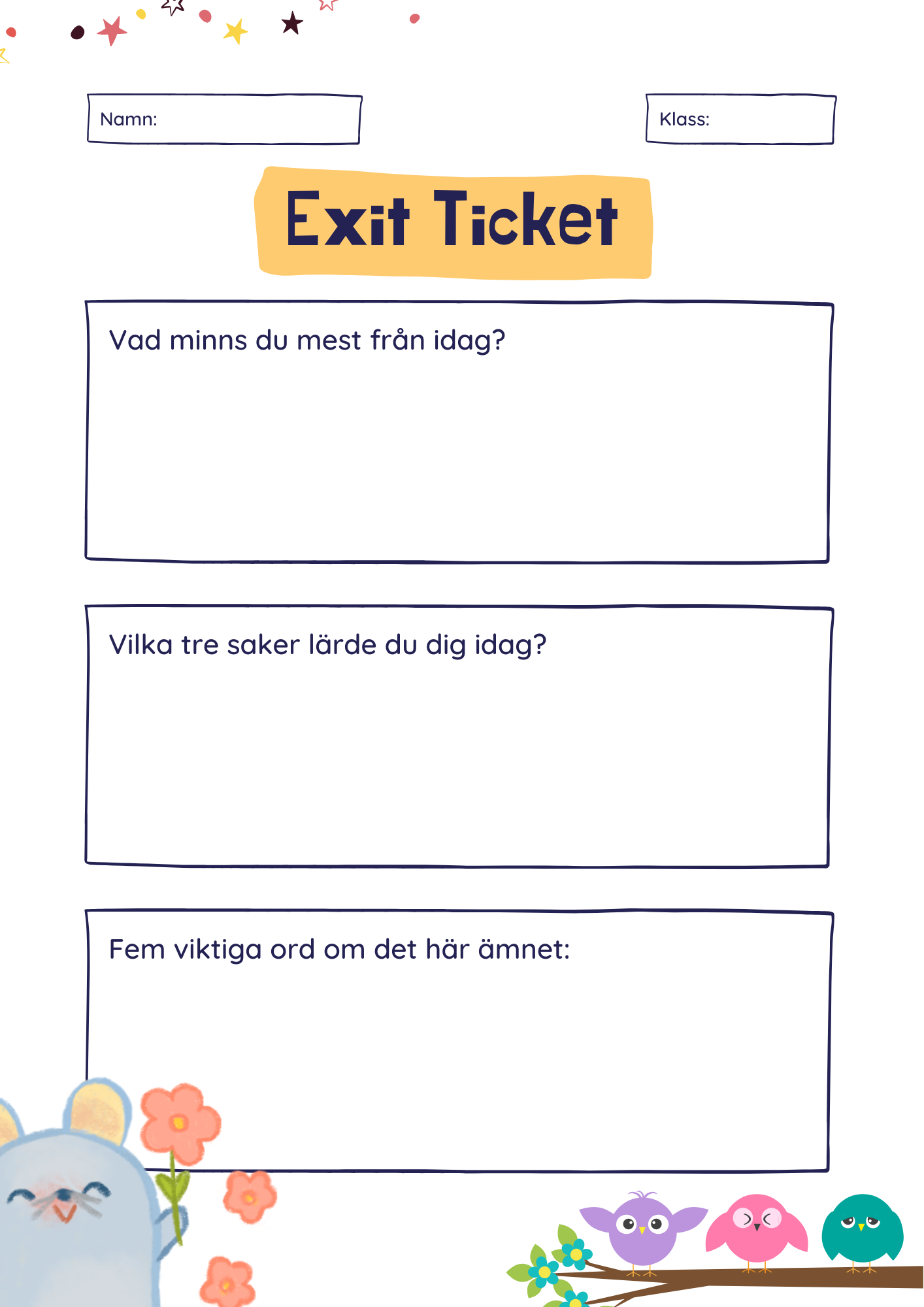 Exit ticket - 8 sidor