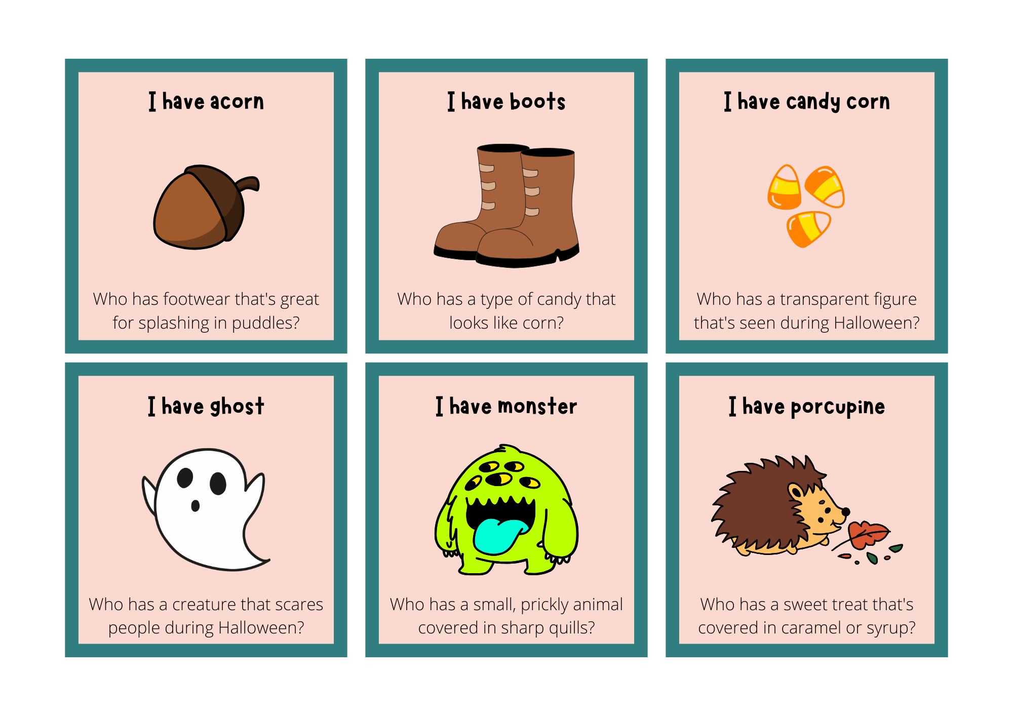 I have Who has - Flashcards (48 st)