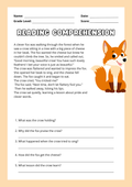 Reading Comprehension - Animal stories
