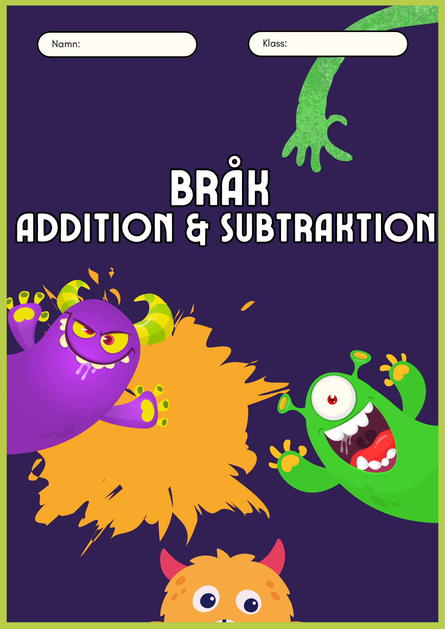 Bråk addition och subtraktion - Hitta den gemensamma nämnaren - Åk 4 - 5