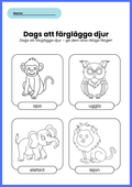 Dags att färglägga djur