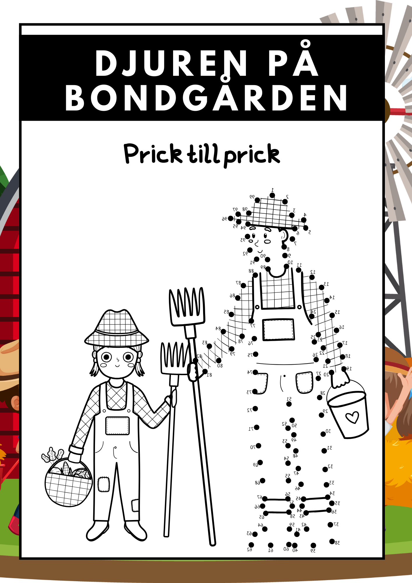 Djuren på bondgården - Prick till prick