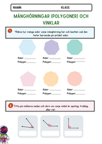 Läxa matematik - Polygoner och vinklar - Årskurs 4