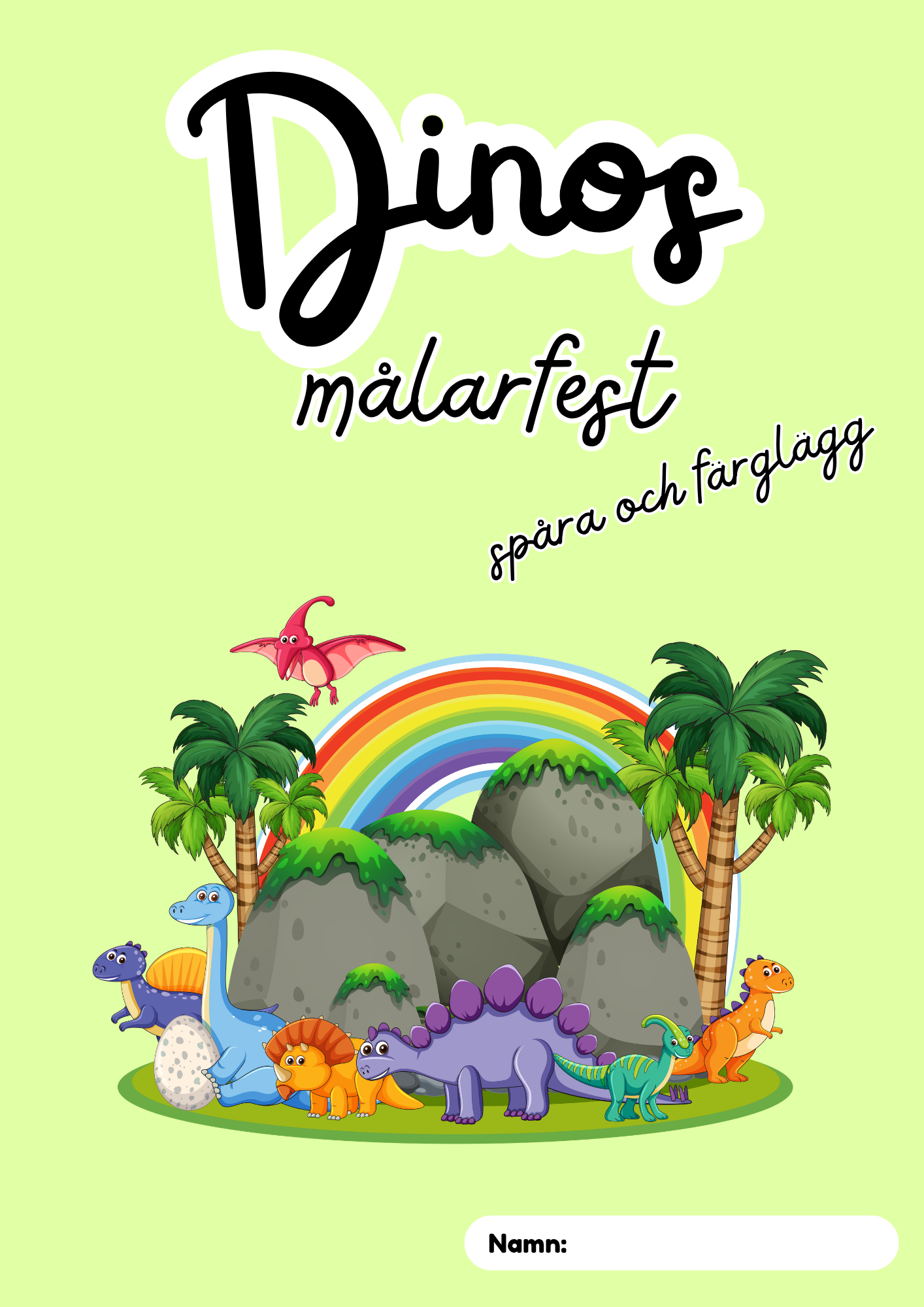 Dinos målarfest - Spåra och färglägg