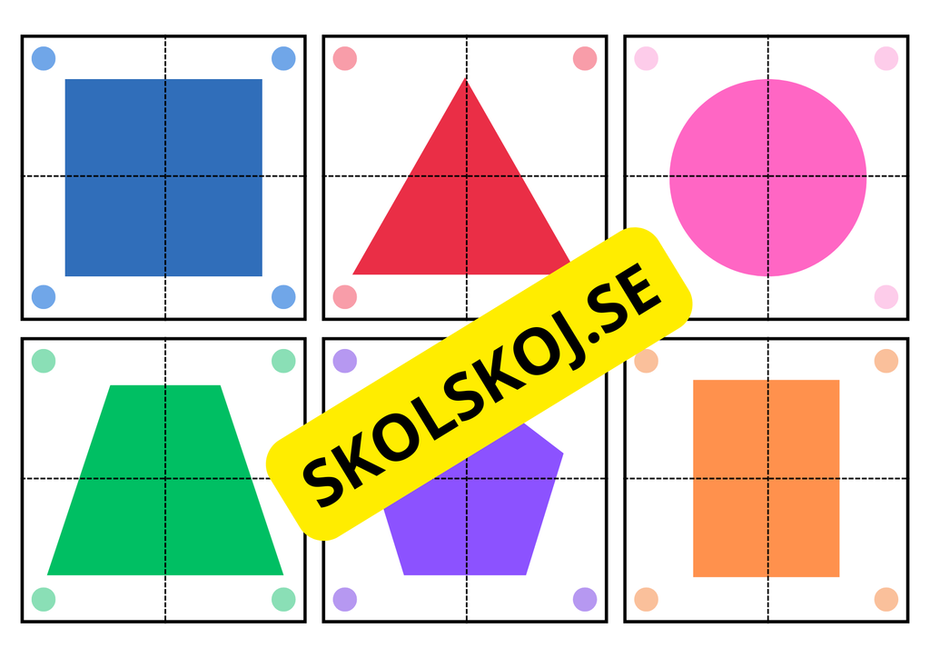 Pusselkort med geometriska former