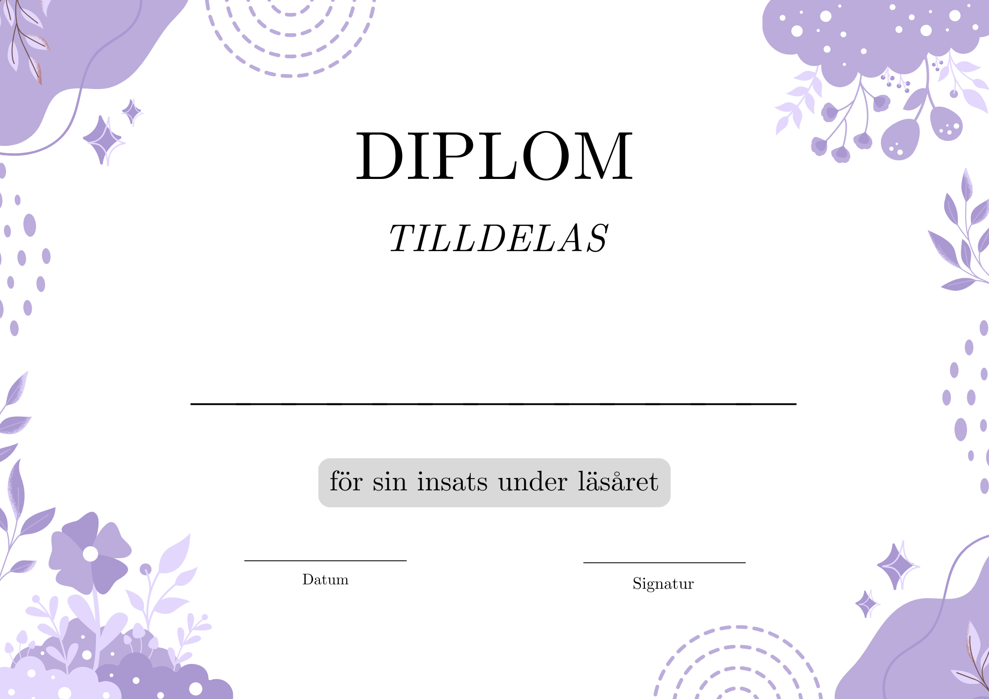 Sju olika diplom - Skolavslutning