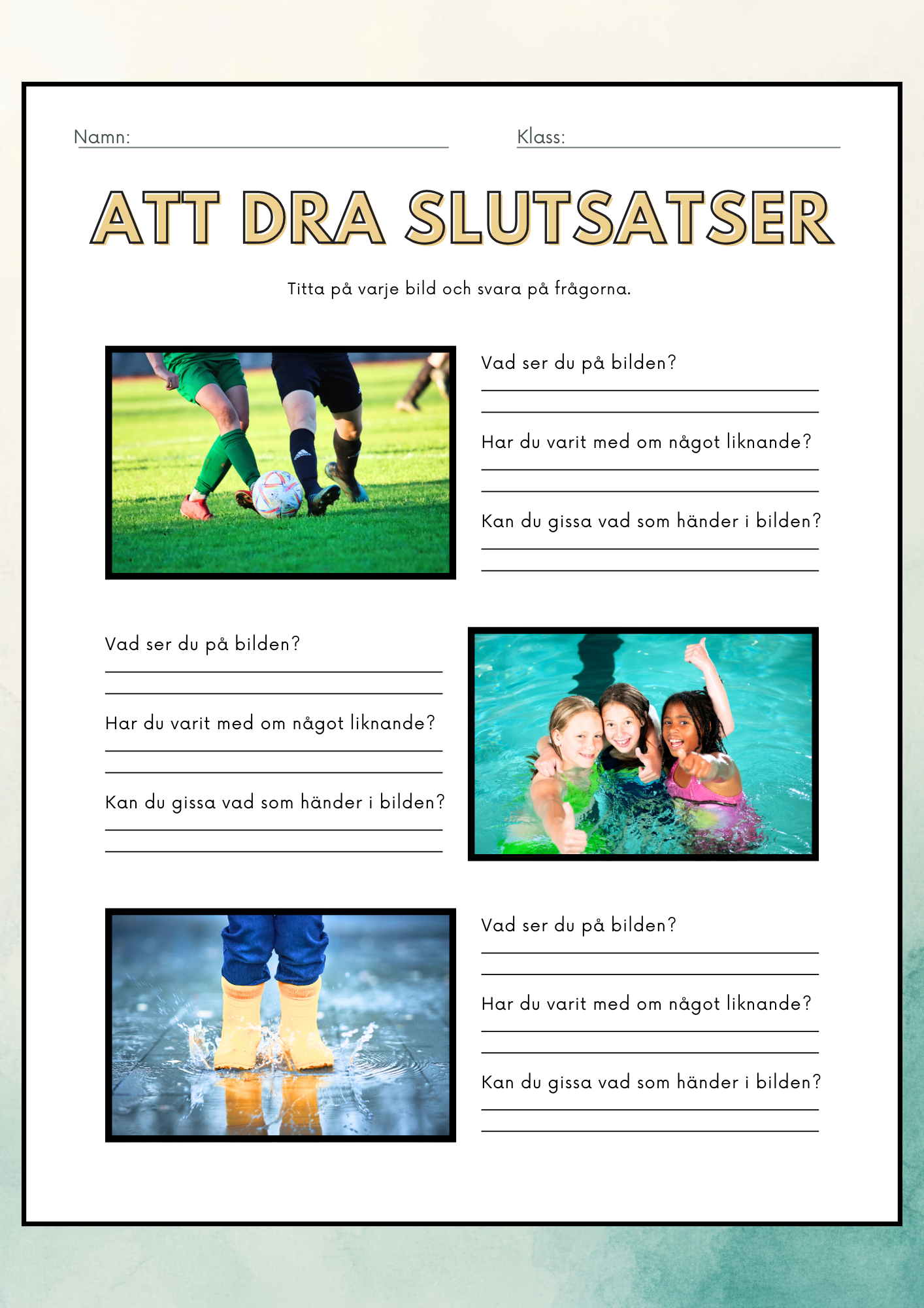 Att dra slutsatser - Häfte
