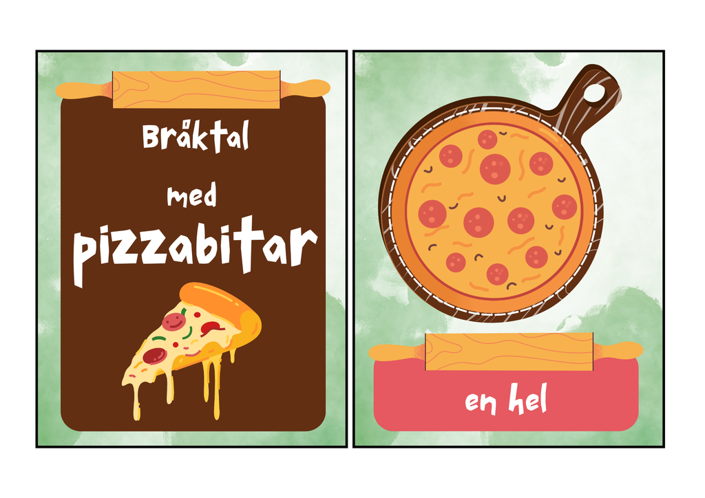 Bråktal med pizzabitar