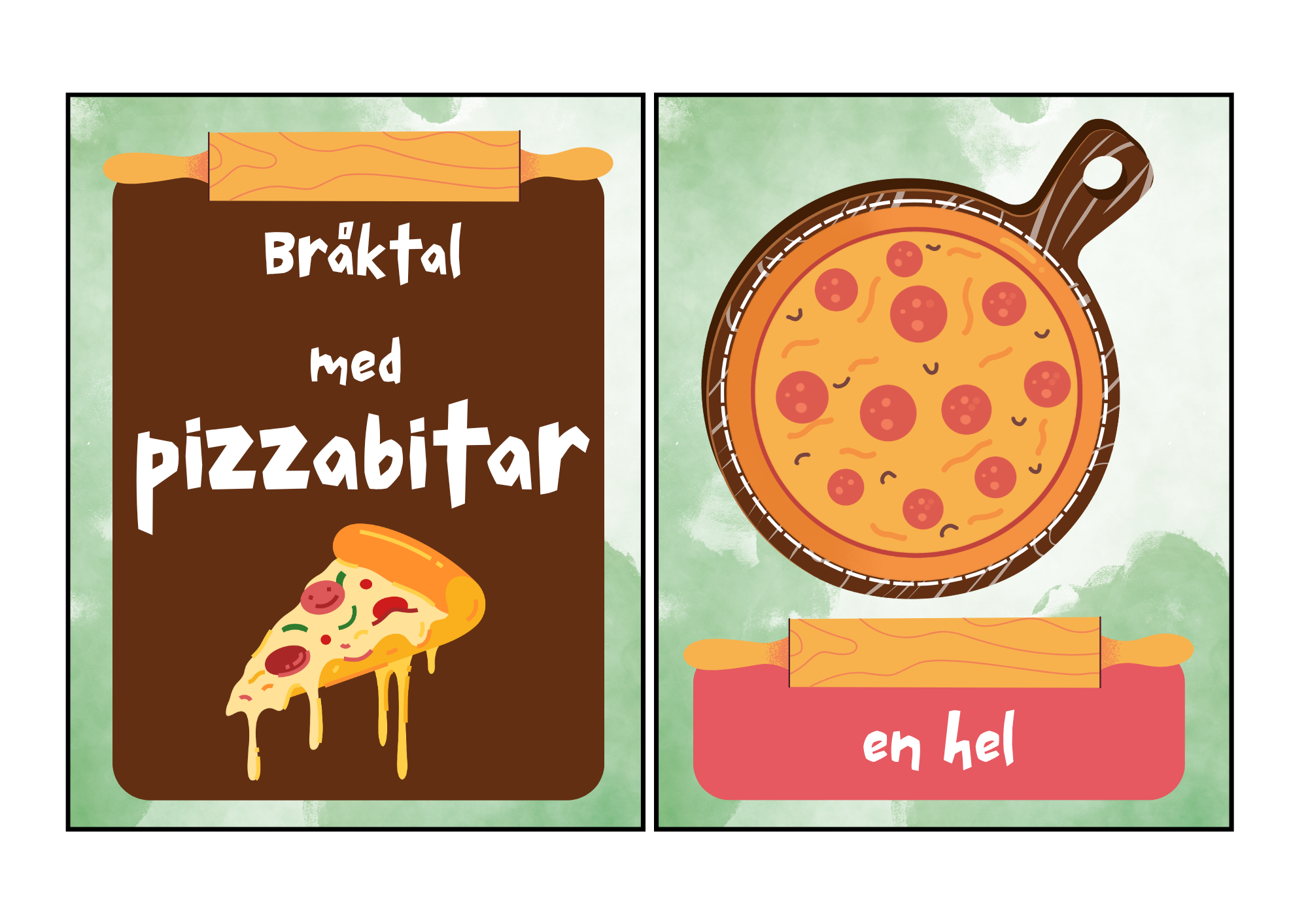 Bråktal med pizzabitar