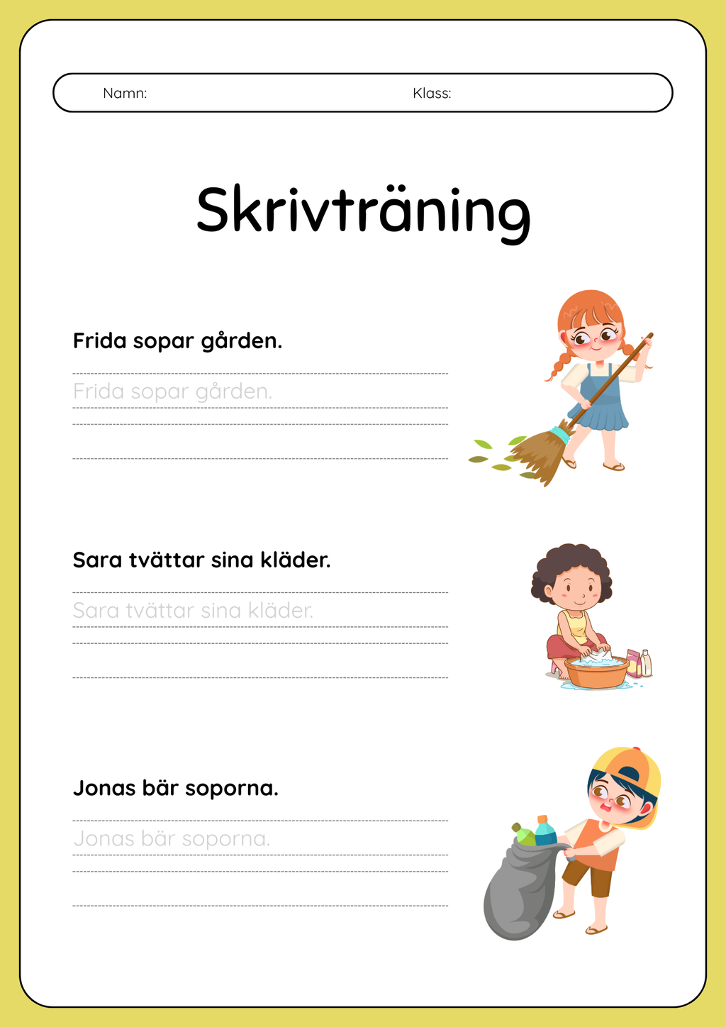 Häfte - Skrivträning