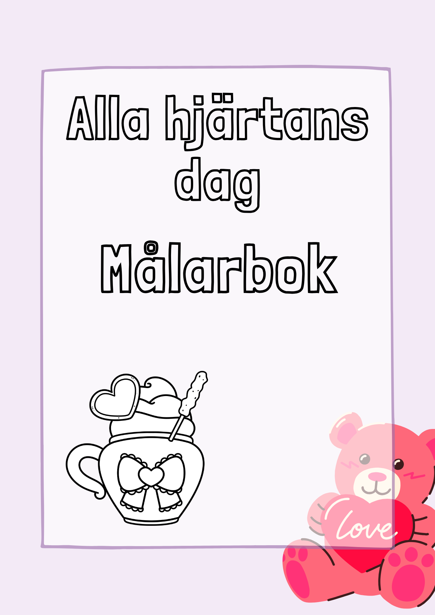 Alla hjärtans dag - Målarbok