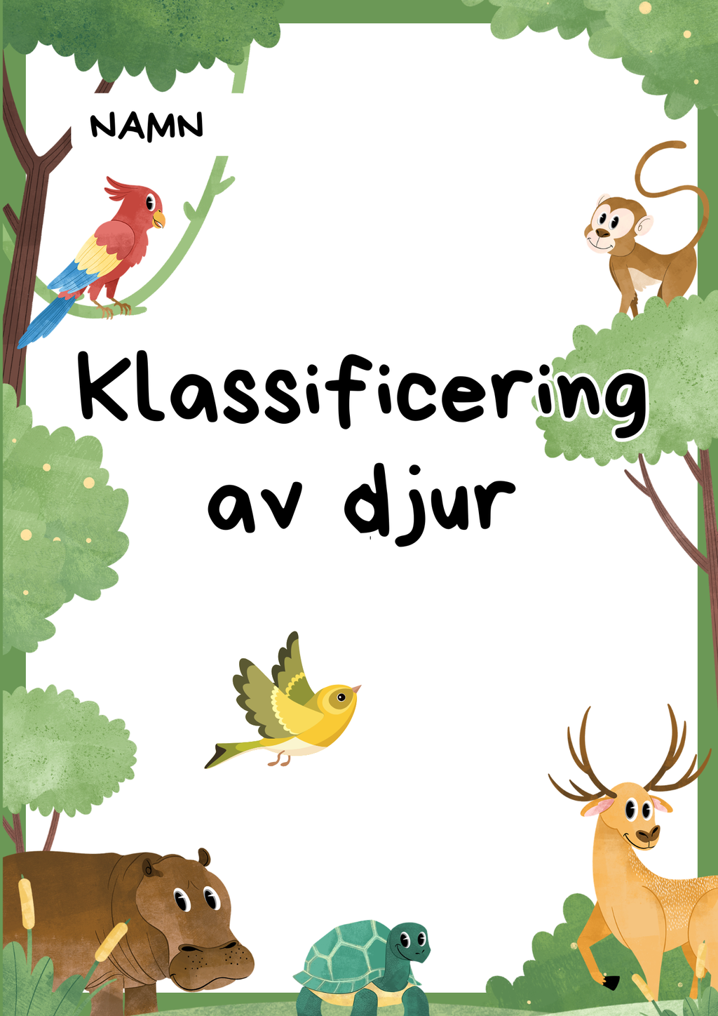 Klassificering av djur - Fakta och uppgifter - Åk 3 - 6
