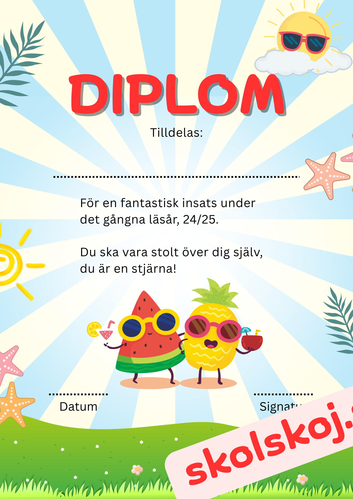 Diplom skolavslutning (4st)
