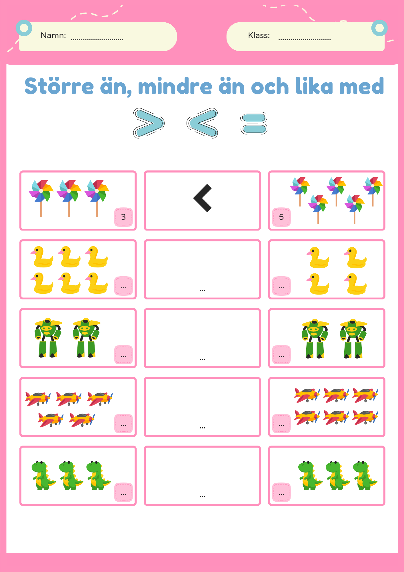 Större än, mindre än och lika med - Häfte