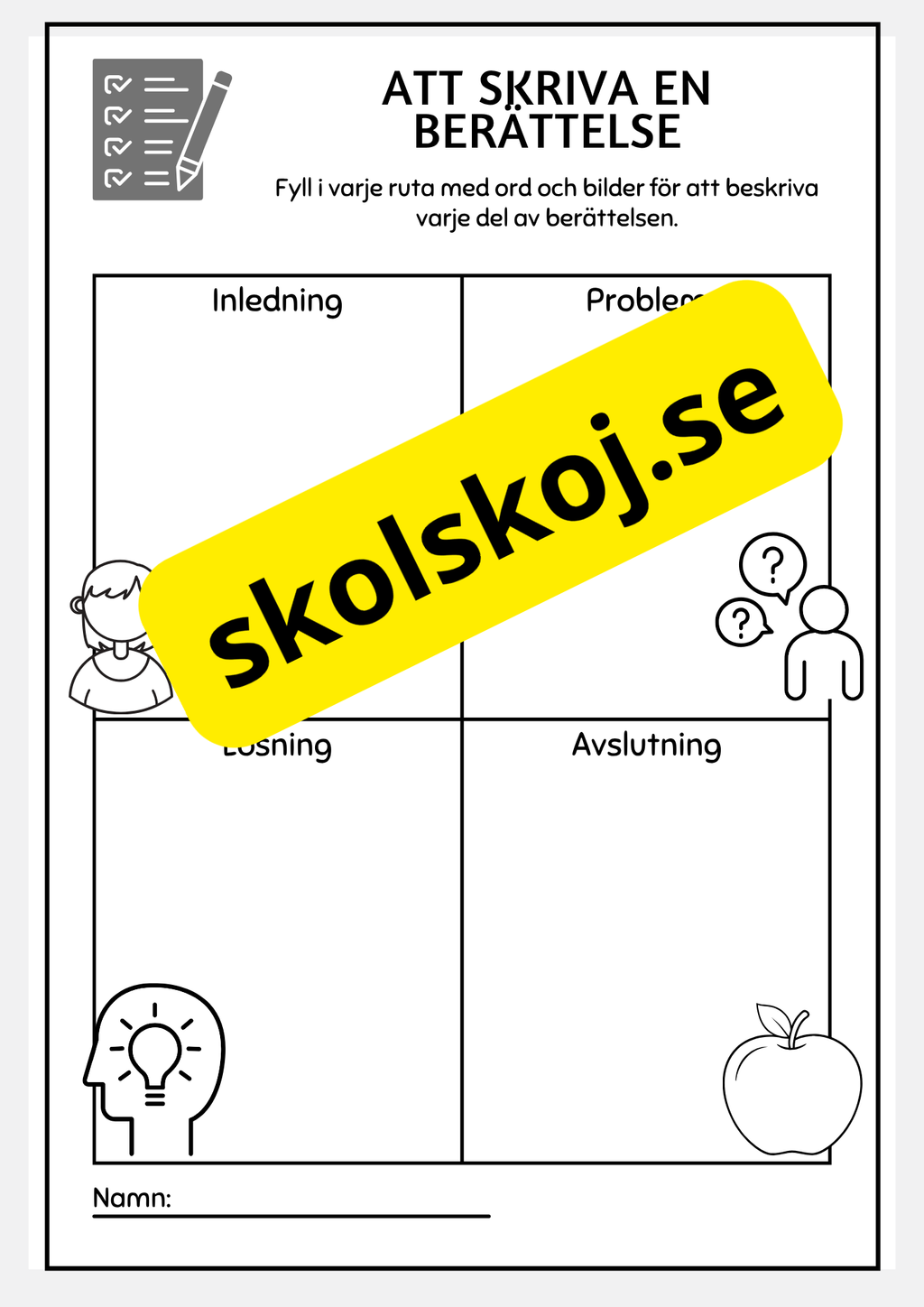 Att skriva en berättelse - Mall