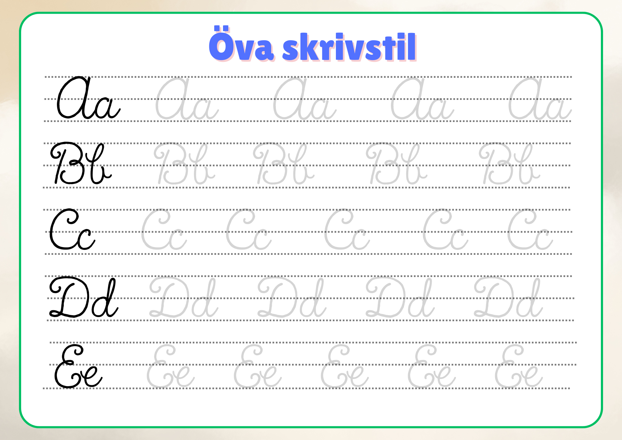 Öva skrivstil - Häfte