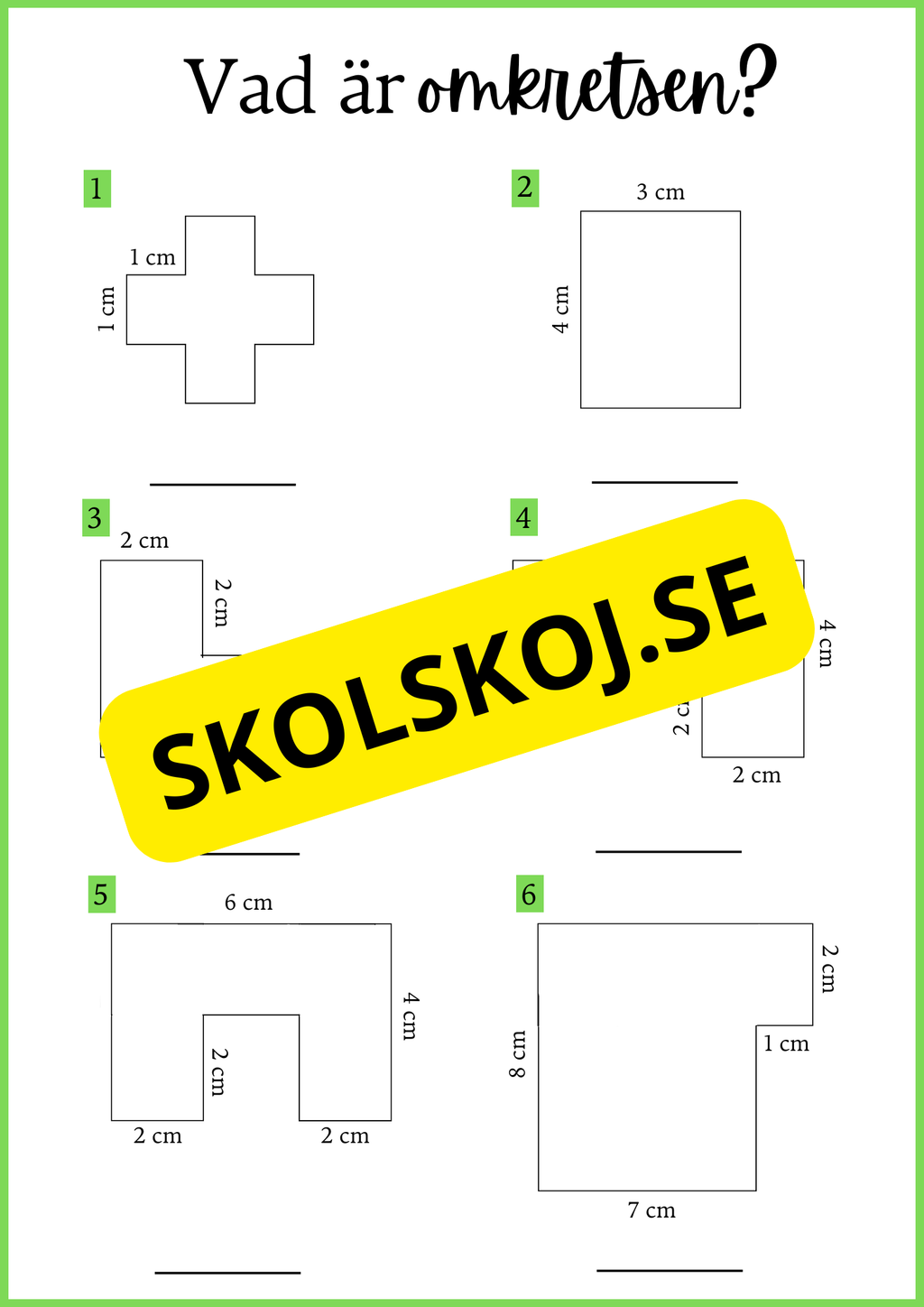 Vad är omkretsen + Facit