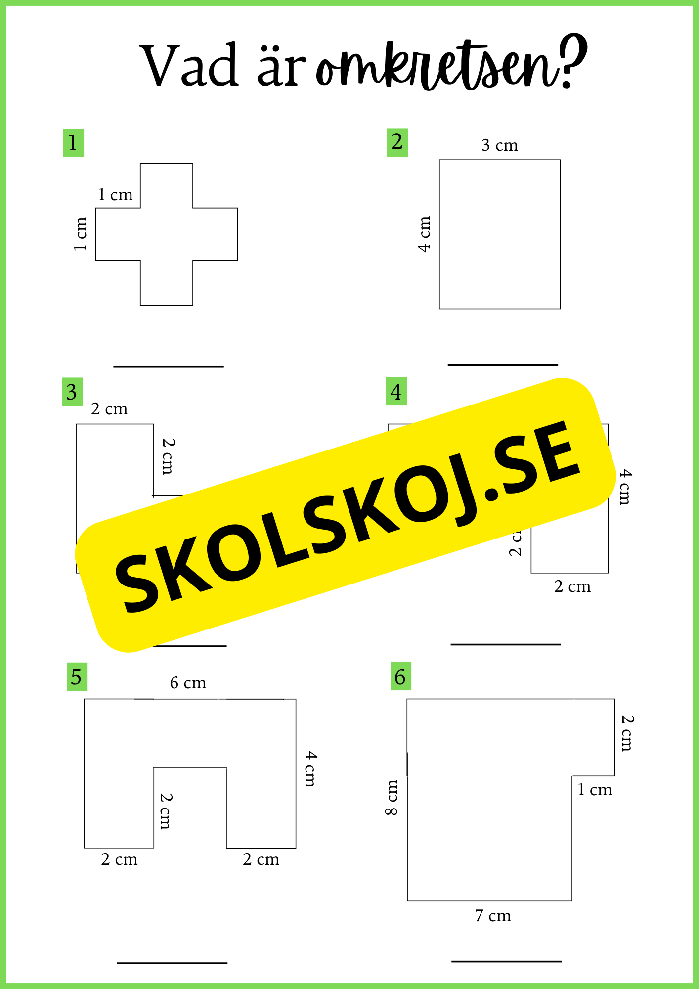 Vad är omkretsen + Facit