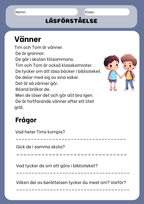 Läsförståelse med korta berättelser