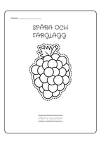 Spåra och färglägg - Tema frukter