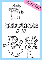 Siffror 1 - 10 - Målarbok