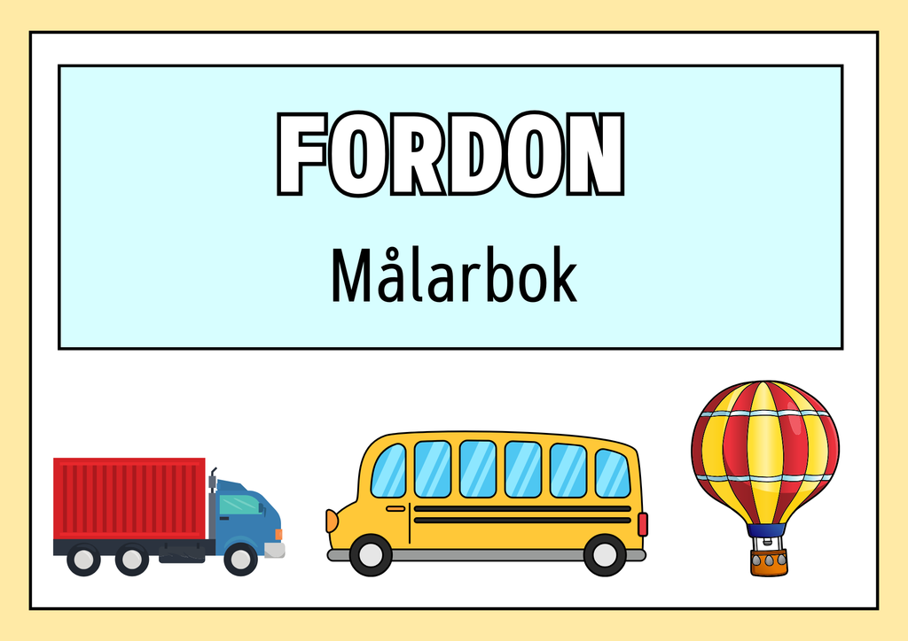 Fordon - Målarbok
