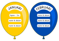 Födelsedagsballonger - A5 storlek - Redigerbara